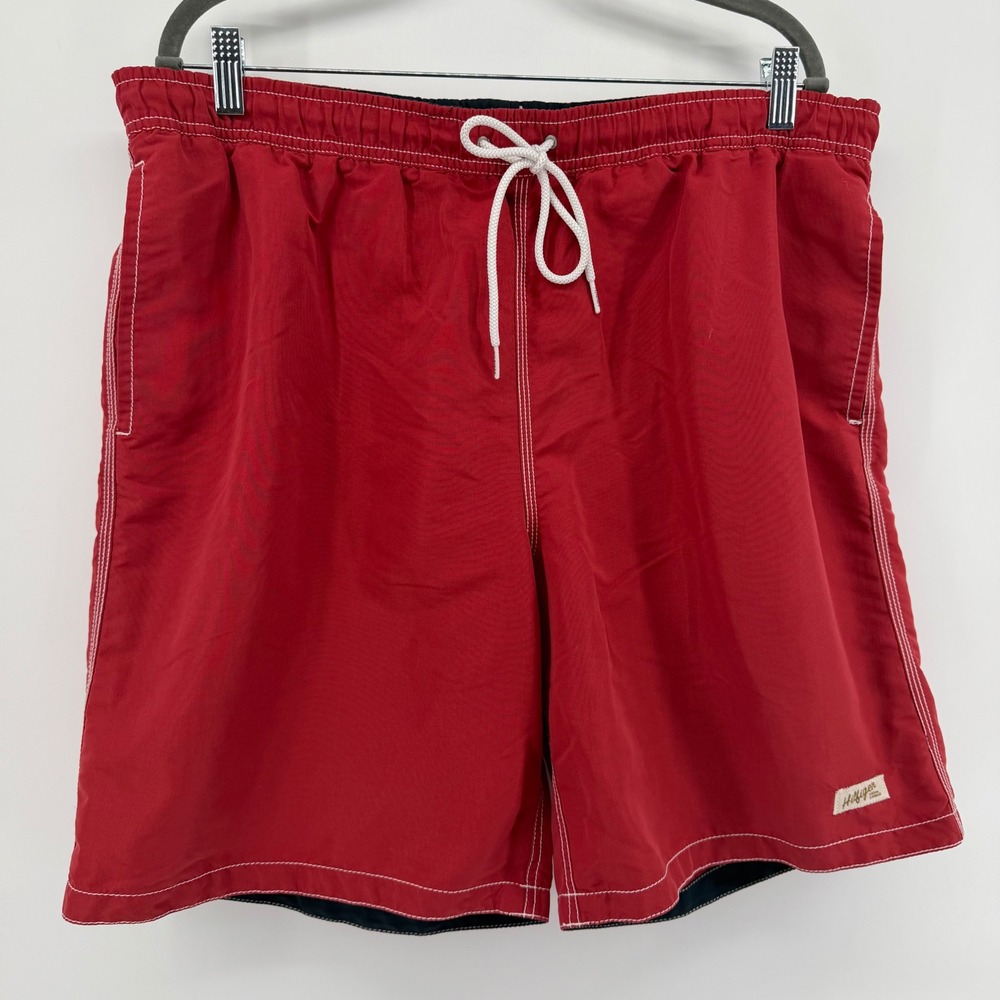 Tommy Hilfiger Swim Trunks Mens XL Red Board Shorts Drawstring Mesh Lined